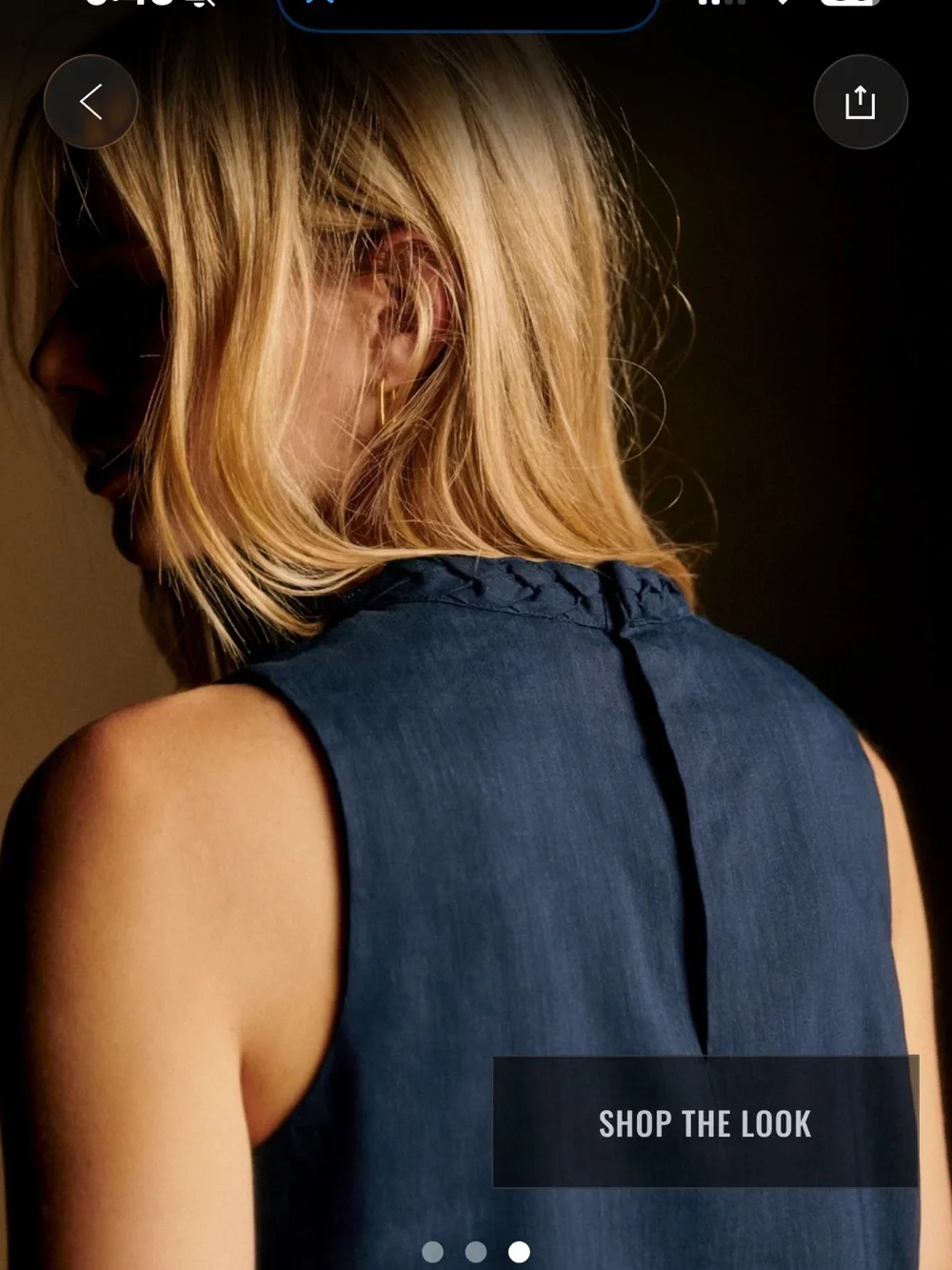 NWT Sézane Editions ABELINA Top SZ 6 Sleeveless Navy Linen with Braid Trim 🇫🇷